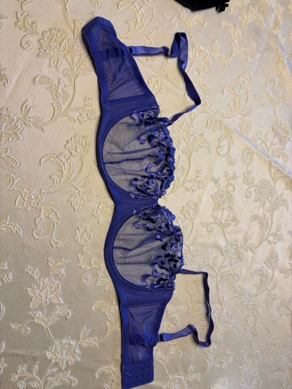 Adore Me Sheer Embroidered Underwire Bra in Purple